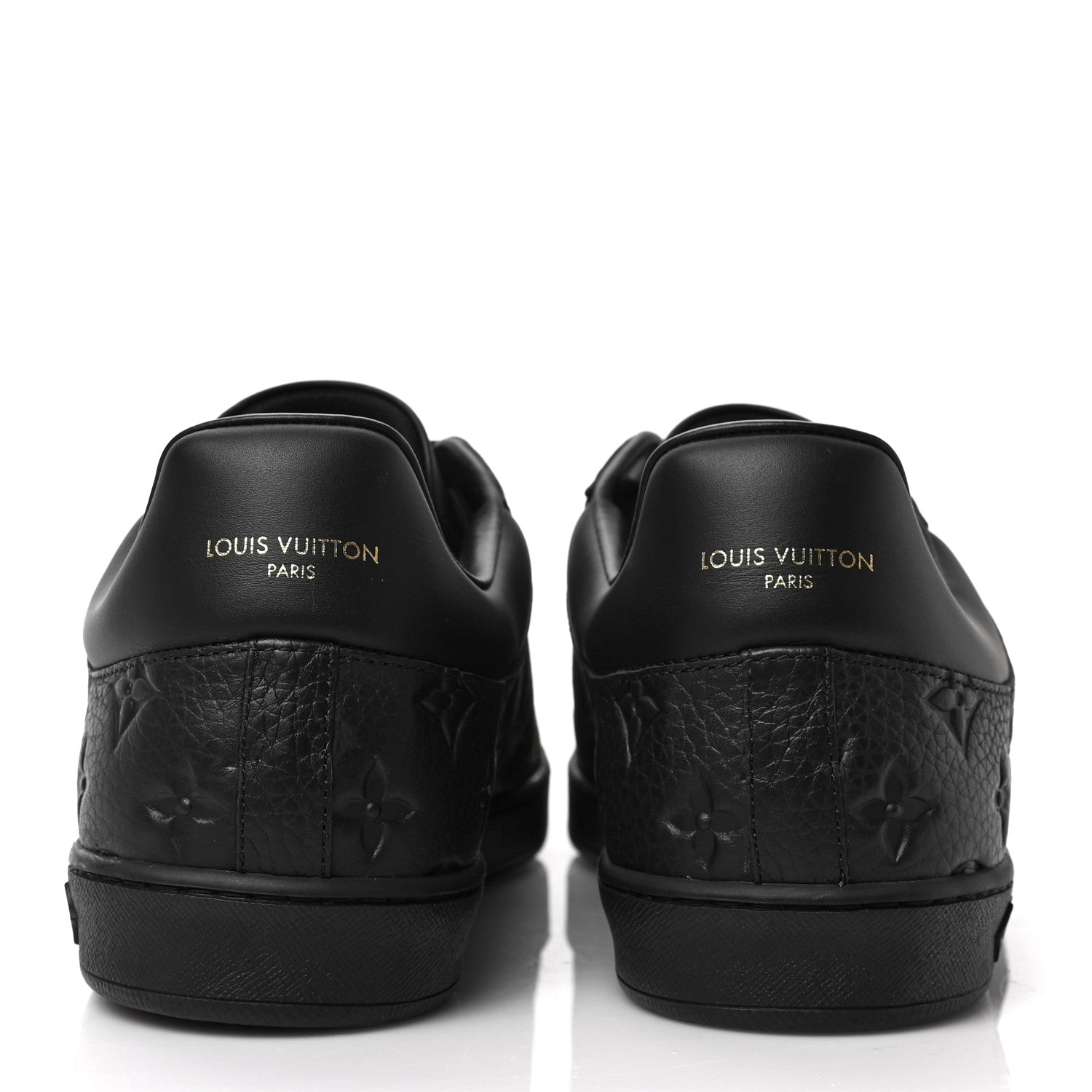 Louis Vuitton Grained Calfskin Embossed Monogram Mens Luxembourg Sneakers 10 Black 5 of 8