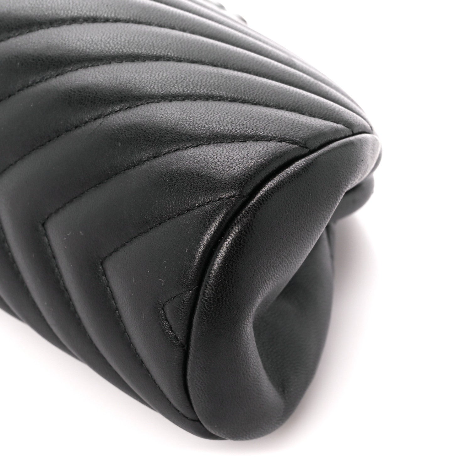 Chanel Lambskin Chevron Quilted Timeless Clutch Black 10 of 10