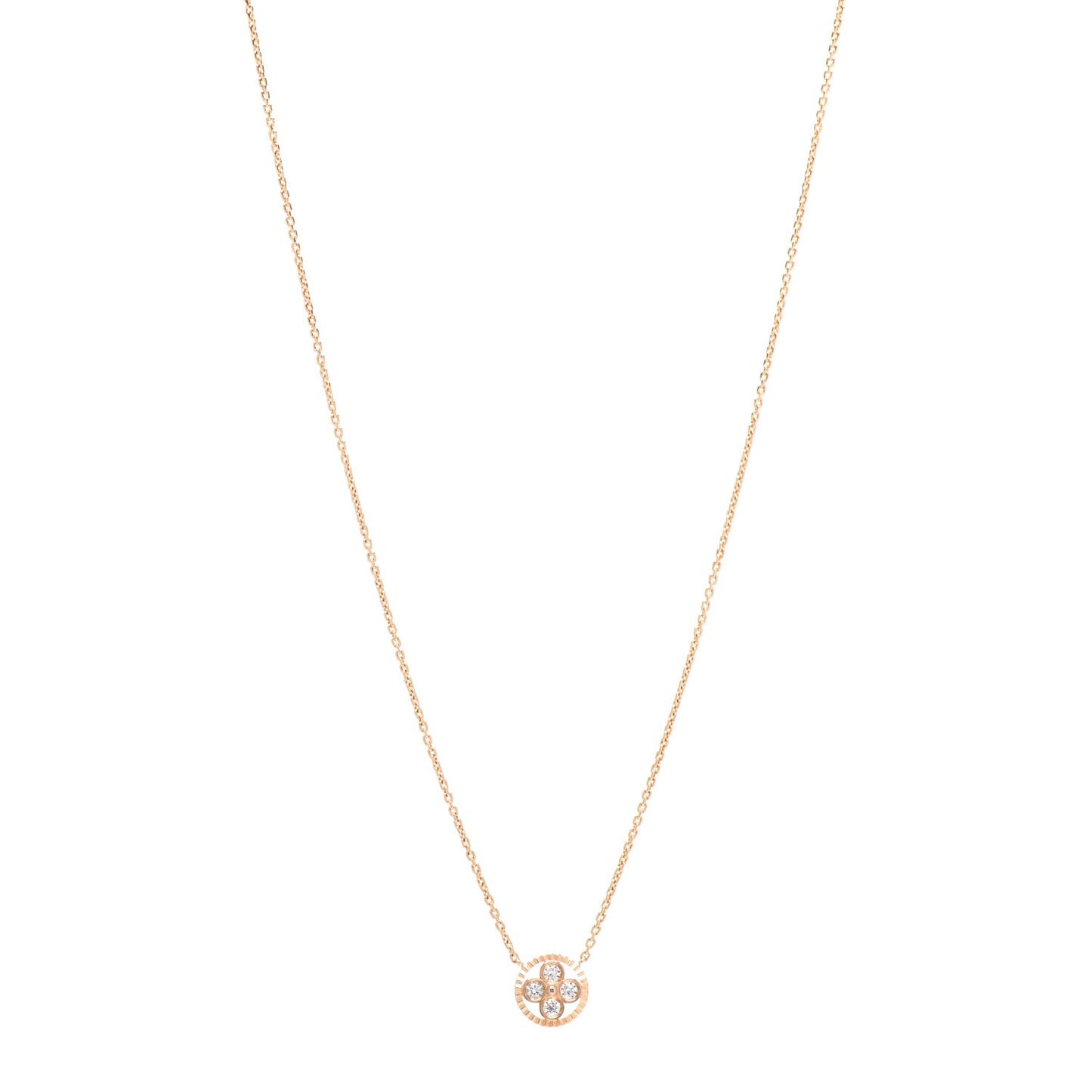 18K Pink Gold Diamond Blossom BB Pendant Necklace