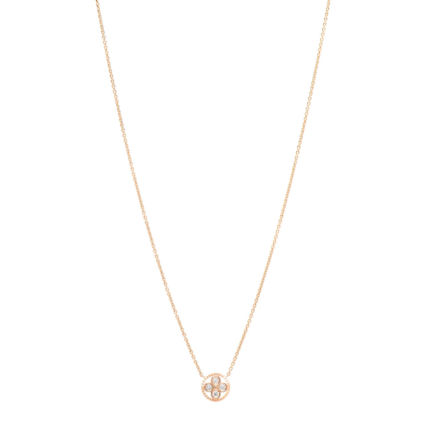 Louis Vuitton 18K Pink Gold Diamond Blossom BB Pendant Necklace 1 of 4