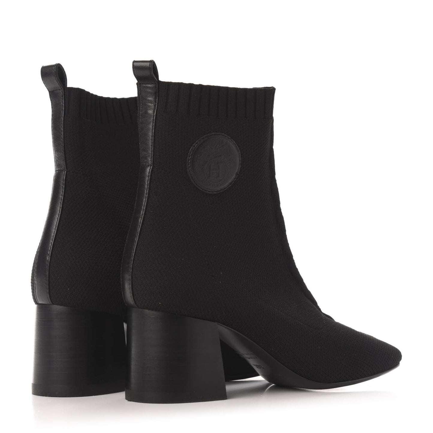 Knit Calfskin Volver Ankle Boots 36.5.5 Black