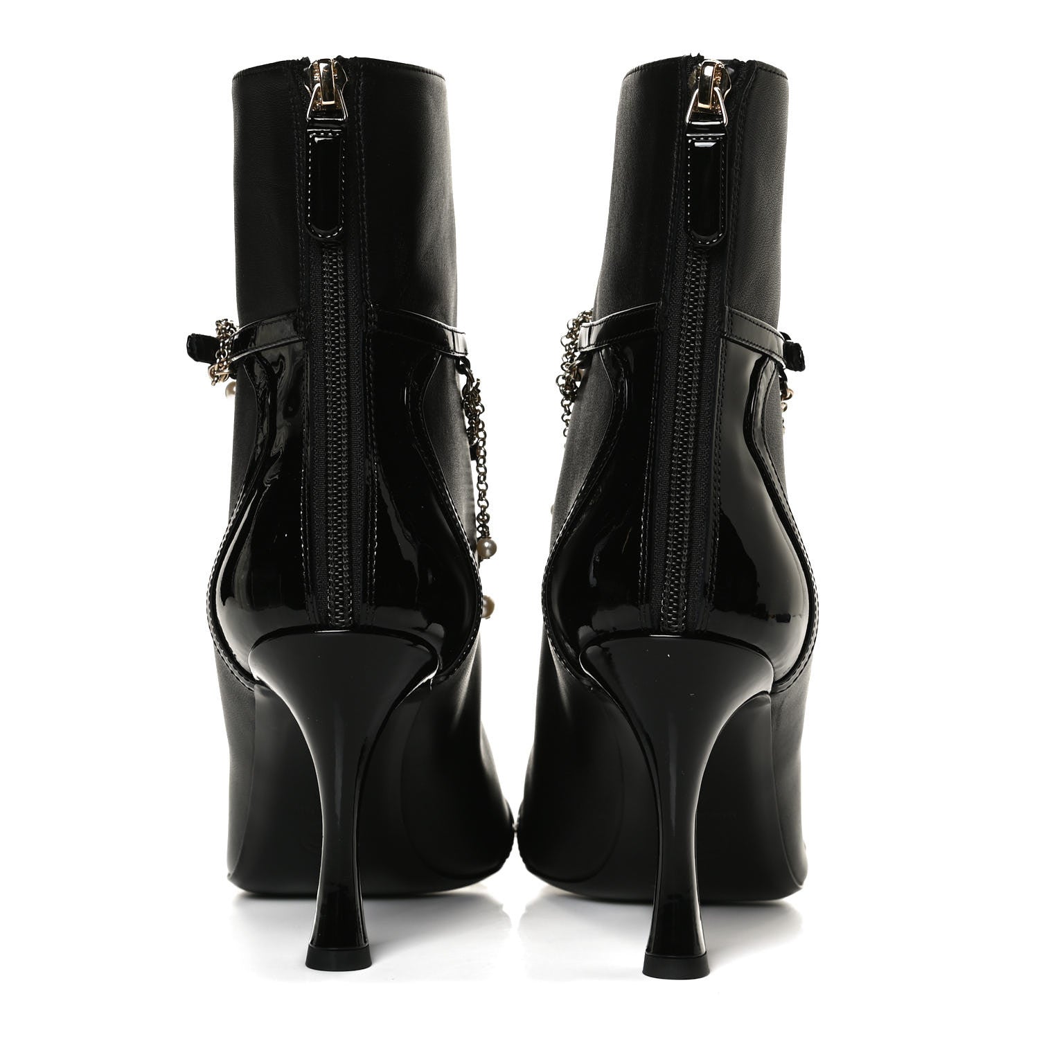 Chanel Lambskin Patent Calfskin Ankle Boots 40 Black 6 of 13