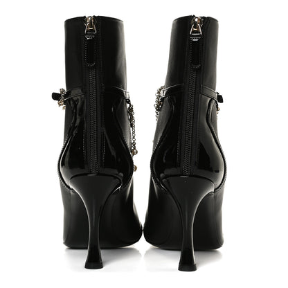 Chanel Lambskin Patent Calfskin Ankle Boots 40 Black 6 of 13