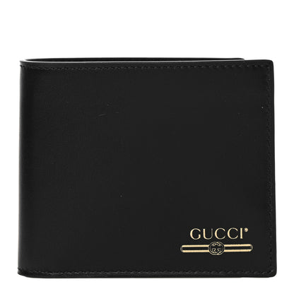 Gucci Plutone Calfskin Logo Bi-Fold Wallet Black 1 of 10