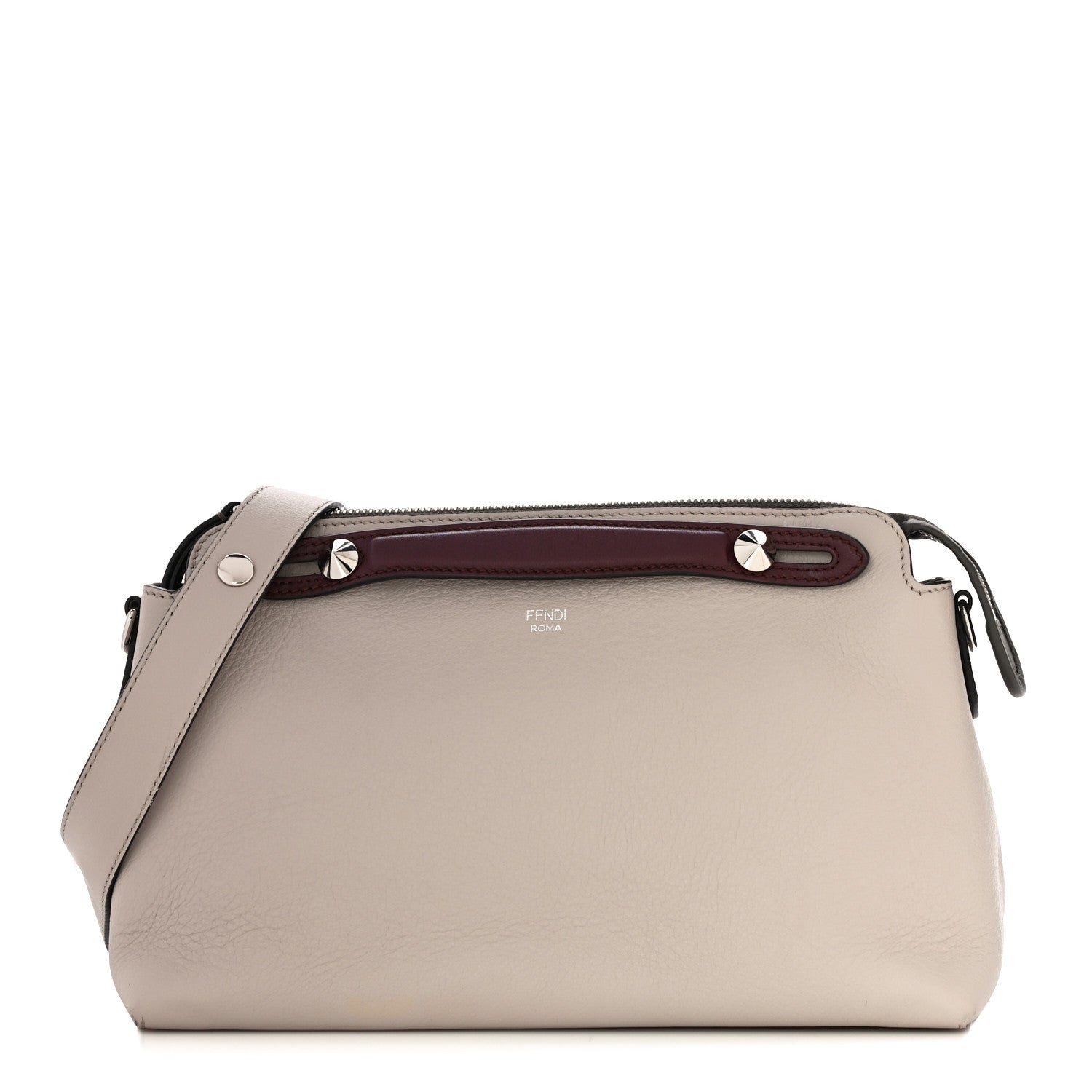Fendi Vitello Dolce 4 Color Medium By The Way Boston Bag Grigio Polvere Arancio Multicolor 1 of 10