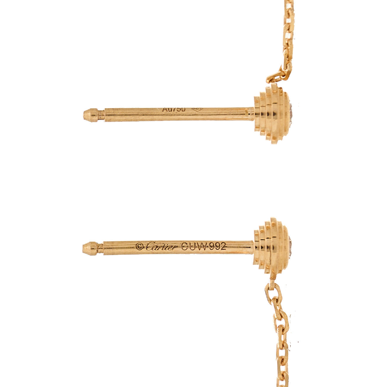 18K Pink Gold Diamond Black Onyx Amulette de Cartier Drop Earrings