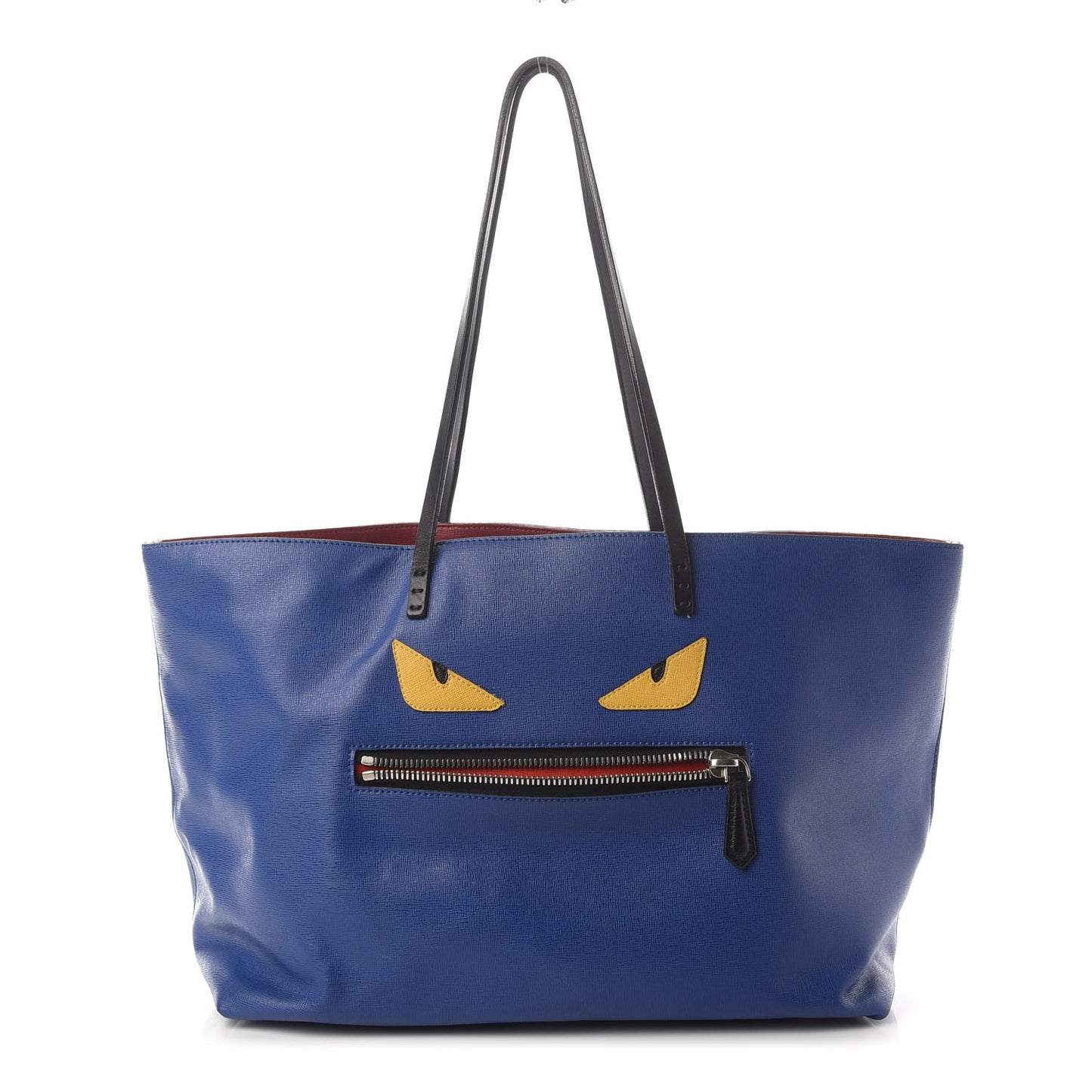 Vitello Elite Cuoio Monster Buggies Medium Roll Tote Blue Neon Black Multicolor Rosso Scuro