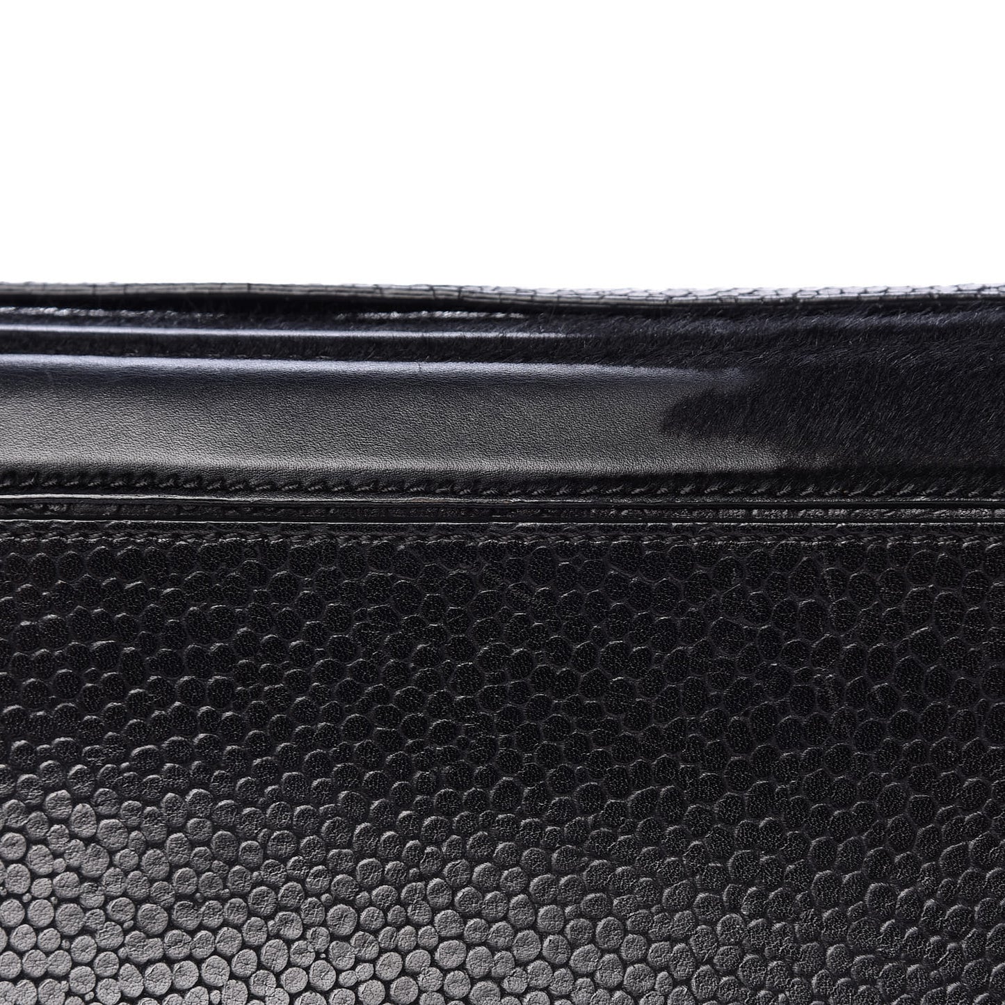 Calf Hair Calfskin Medium Pandora Box Crossbody Bag Black
