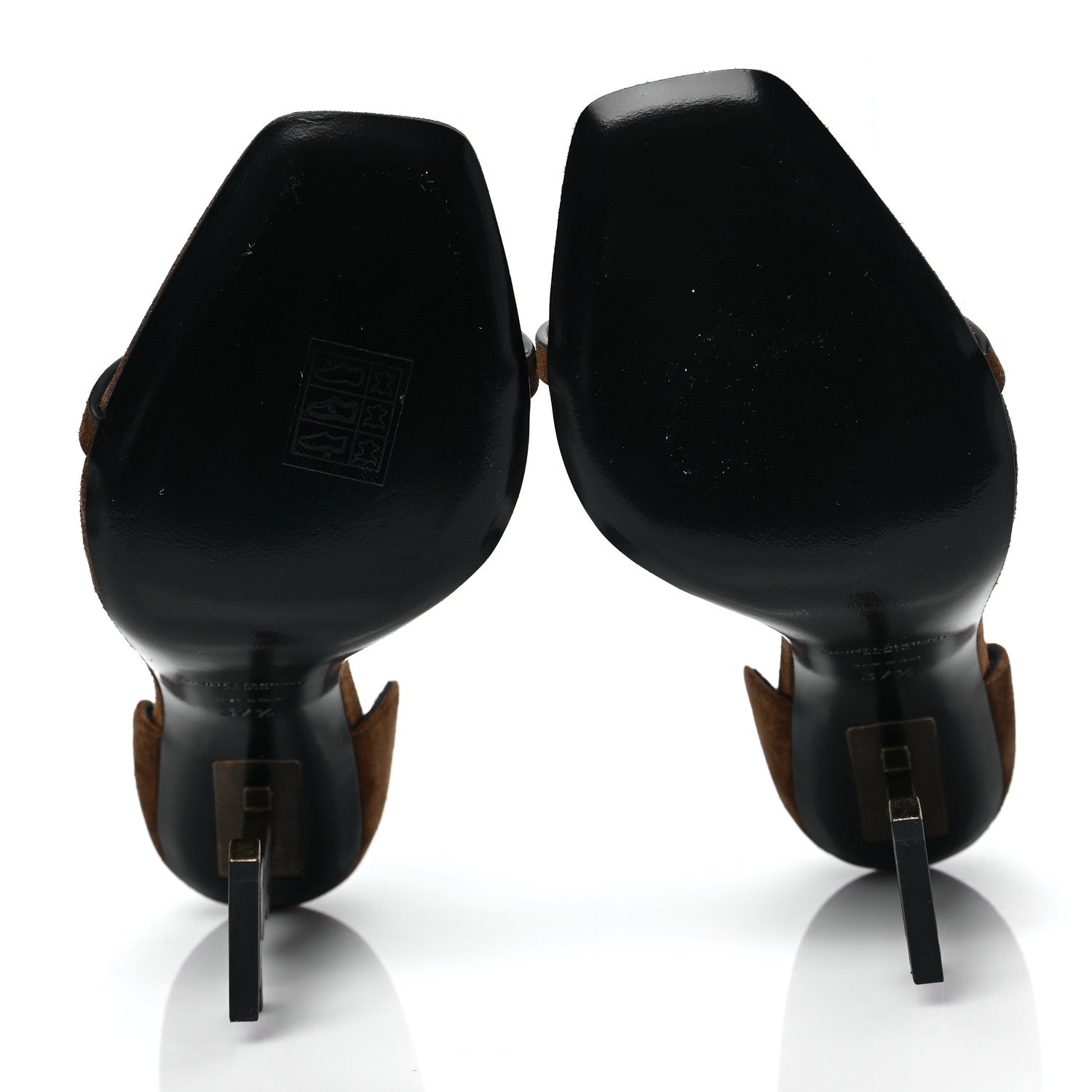 Saint Laurent Suede Calfskin Opyum 110 Sandals 37.5 Cachemere Gold 5 of 7