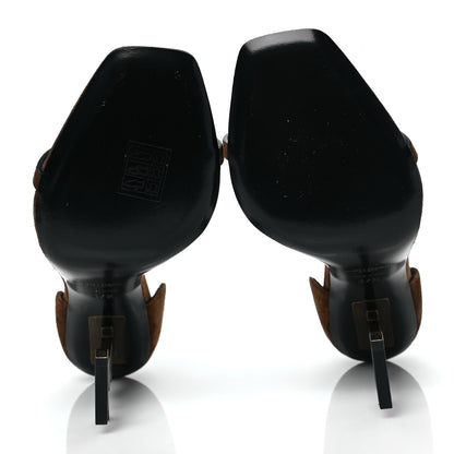 Saint Laurent Suede Calfskin Opyum 110 Sandals 37.5 Cachemere Gold 5 of 7