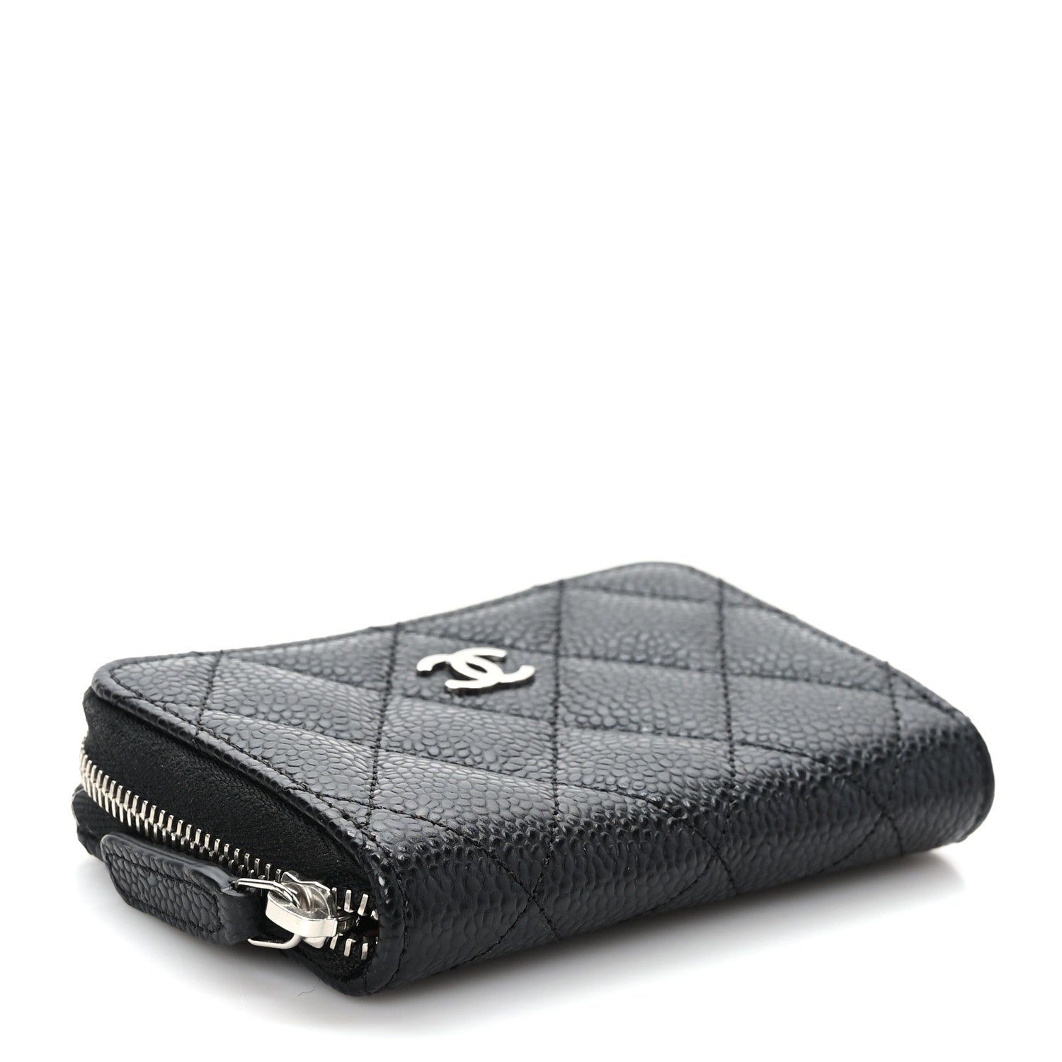 Chanel Caviar Quilted Zip Coin Purse Black 4 of 7
