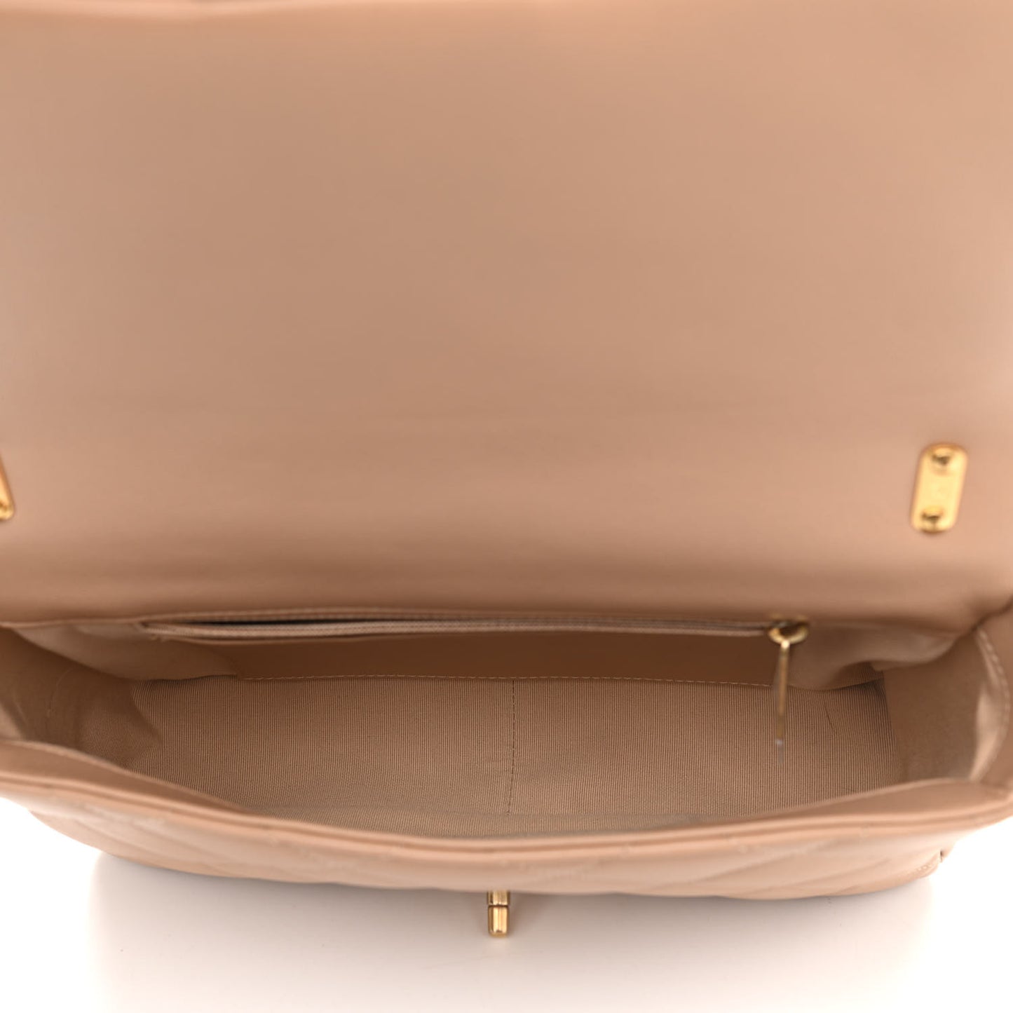 Lambskin Quilted Large CC Funky Town Flap Beige