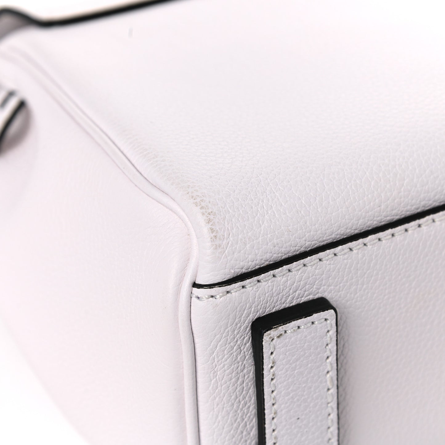 Grained Calfskin Small La Medusa Top Handle Bag White