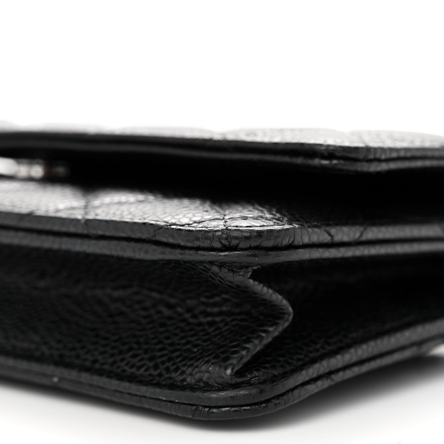 Caviar Quilted Wallet on Chain WOC Black