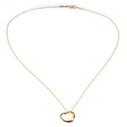Tiffany Elsa Peretti Small 18K Yellow Gold Open Heart Pendant Necklace 3 of 7