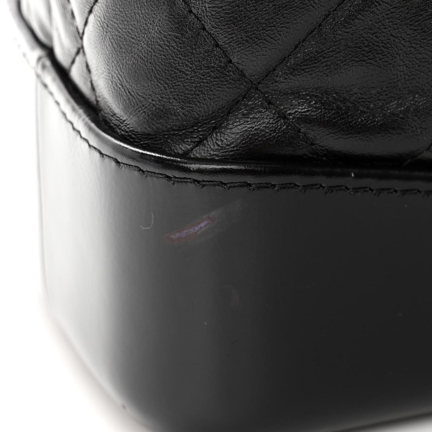 Aged Calfskin Quilted Gabrielle Backpack Black
