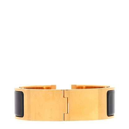 Hermes Enamel Wide Clic Clac H Bracelet GM Black 3 of 5