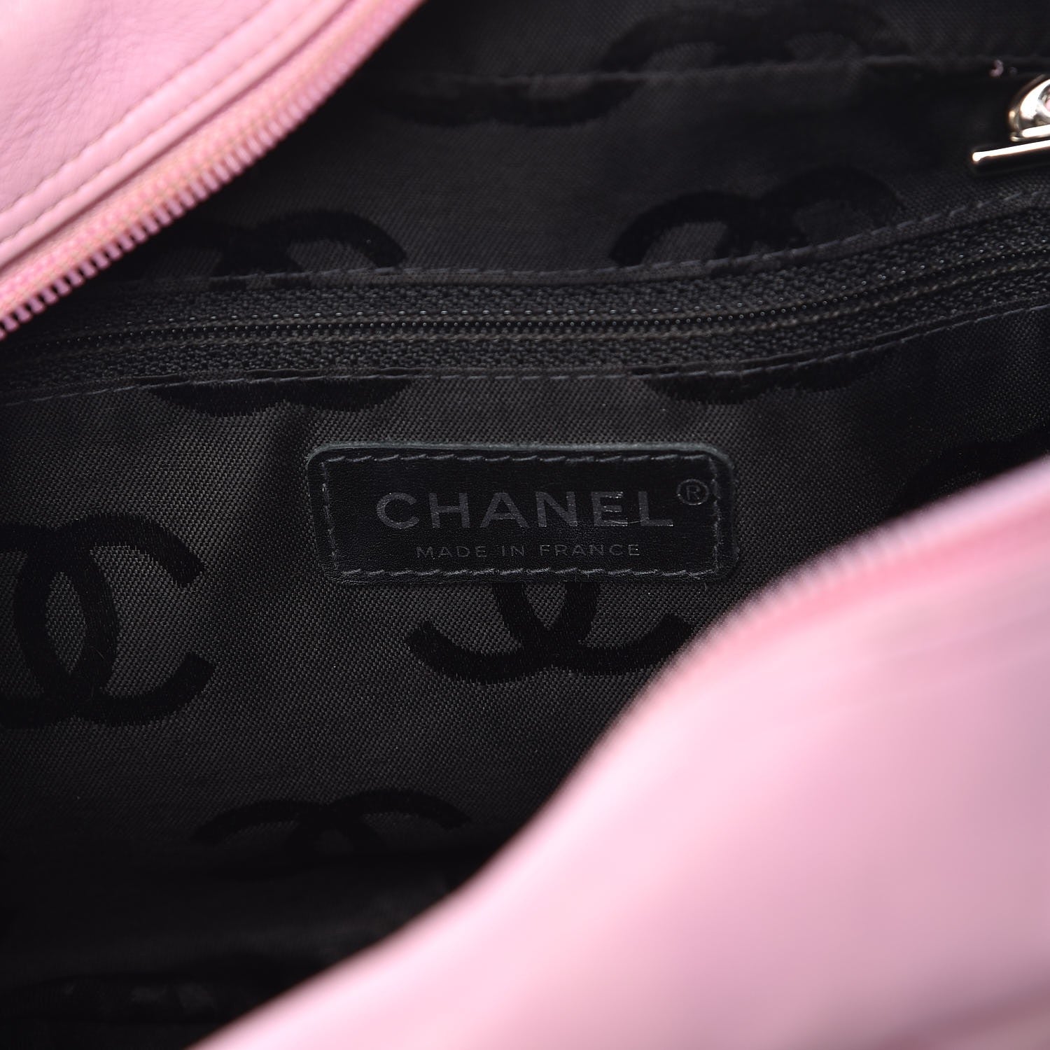 Chanel Calfskin Quilted Large Cambon Bowler Pink Black 6 of 14