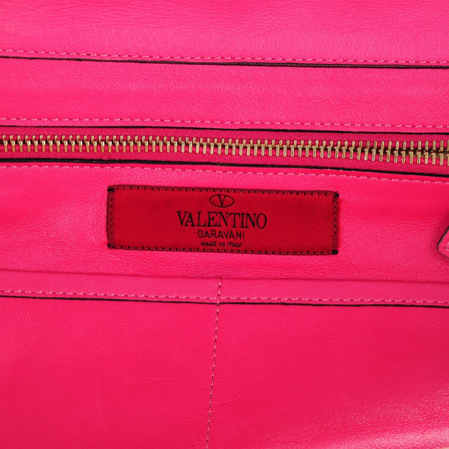 Valentino Garavani Vitello Medium Rockstud Tote Pop Fuxia 6 of 7