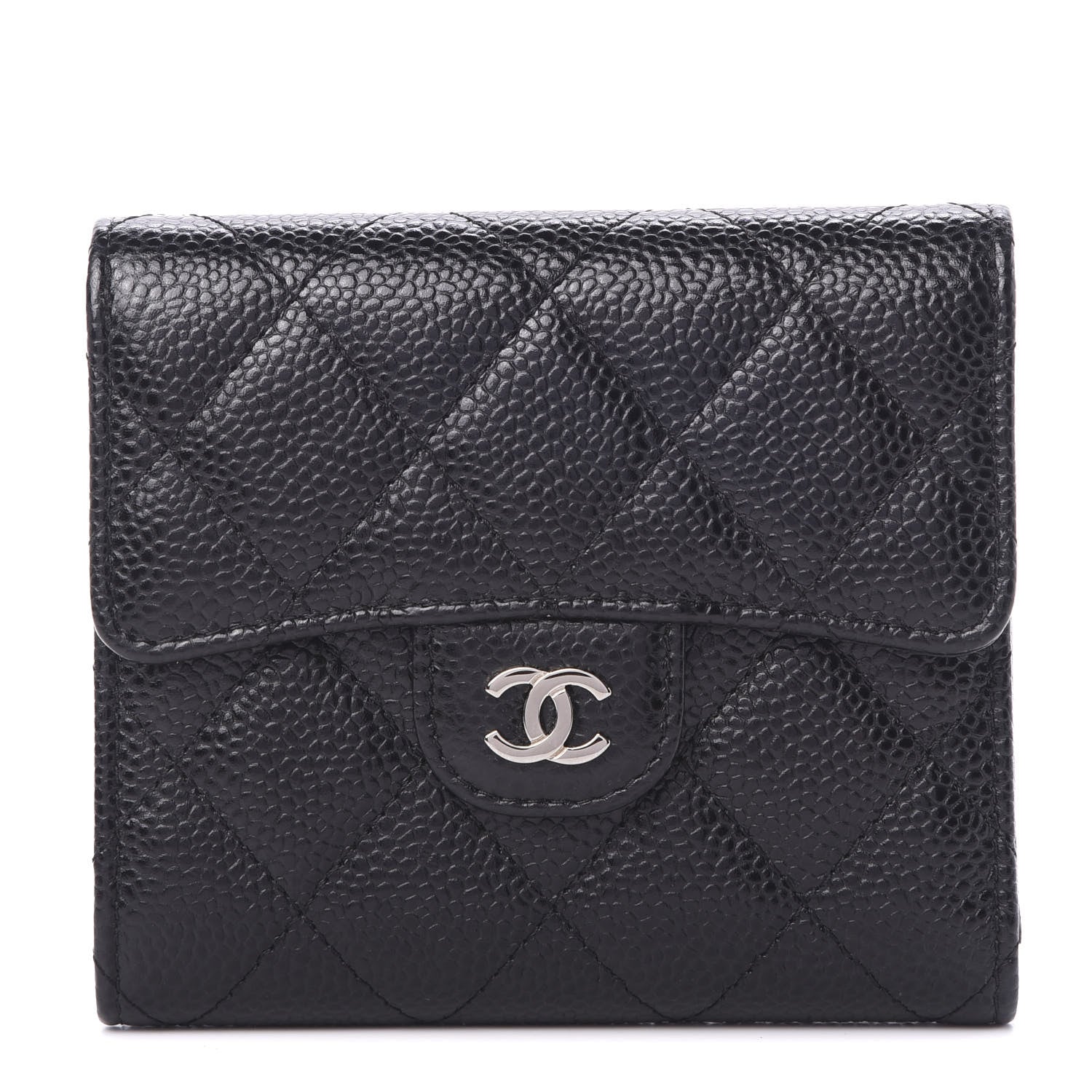 Chanel Caviar Quilted Compact Flap Wallet Black 1 of 8