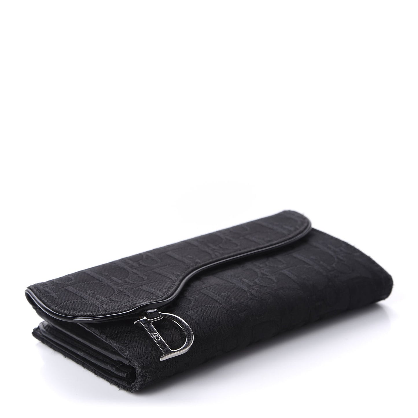 Monogram Saddle Wallet Black
