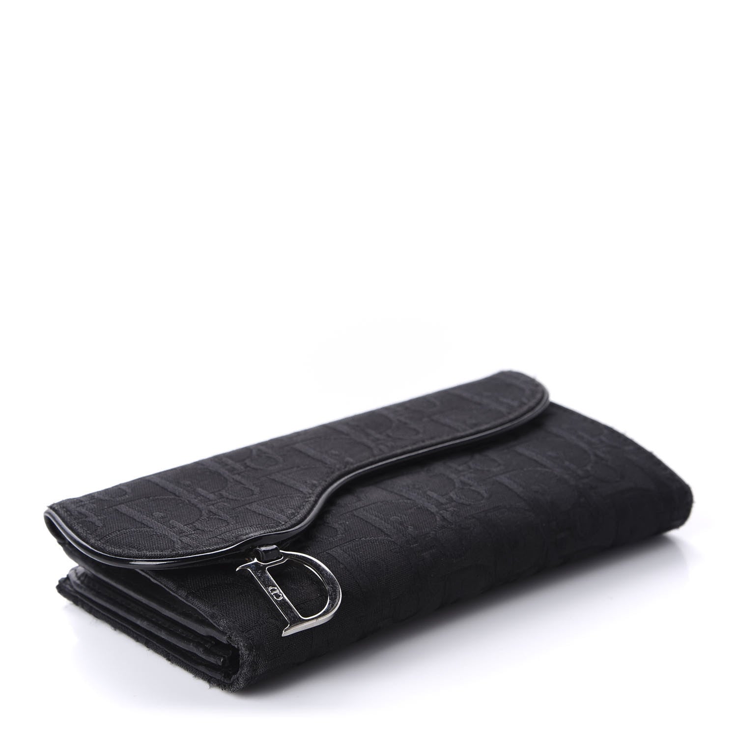 Christian Dior Monogram Saddle Wallet Black 4 of 12
