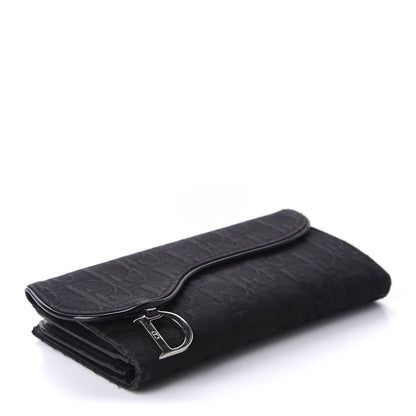 Christian Dior Monogram Saddle Wallet Black 4 of 12