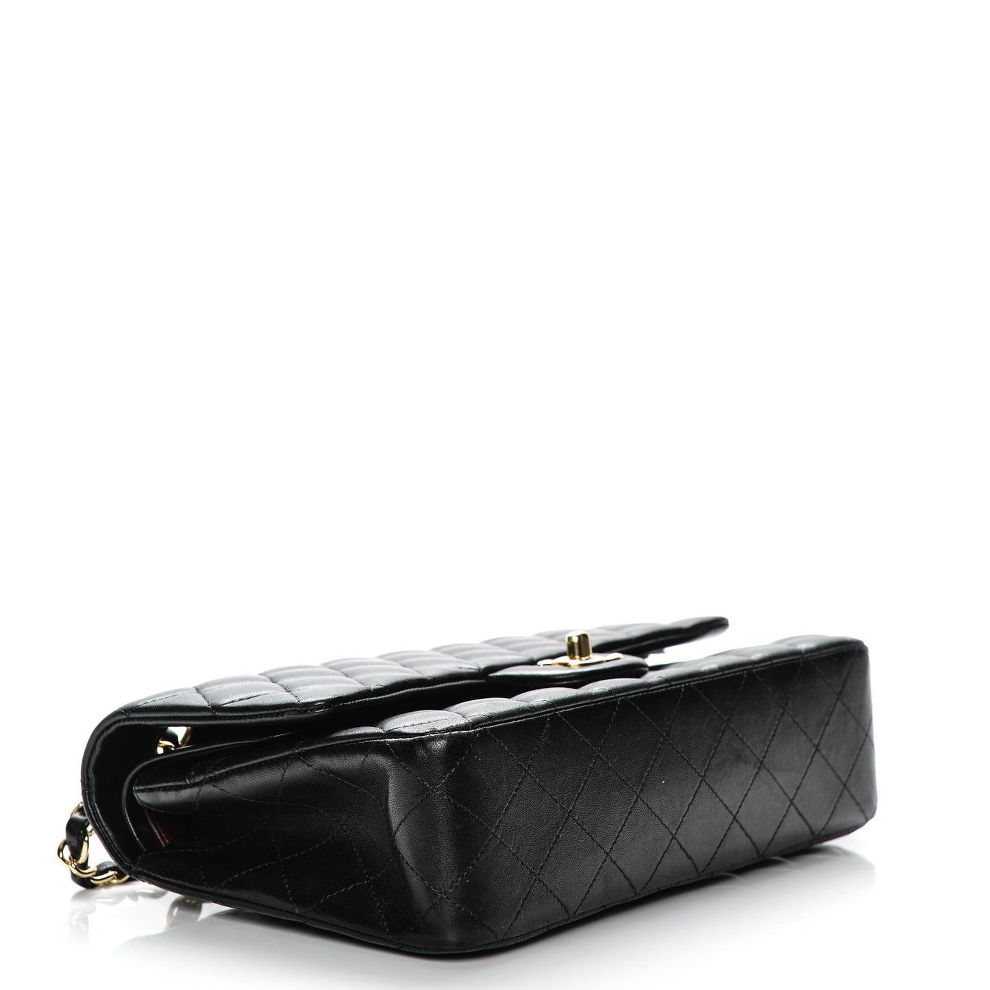 Lambskin Quilted Medium Double Flap Black