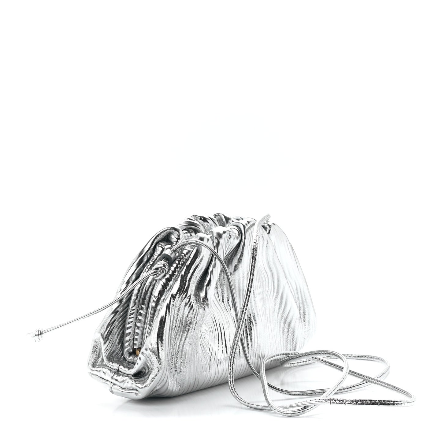 Metallic Bark Calfskin The Mini Pouch Silver
