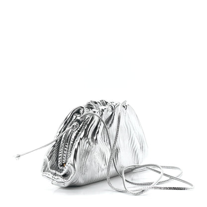 Bottega Veneta Metallic Bark Calfskin The Mini Pouch Silver 3 of 12