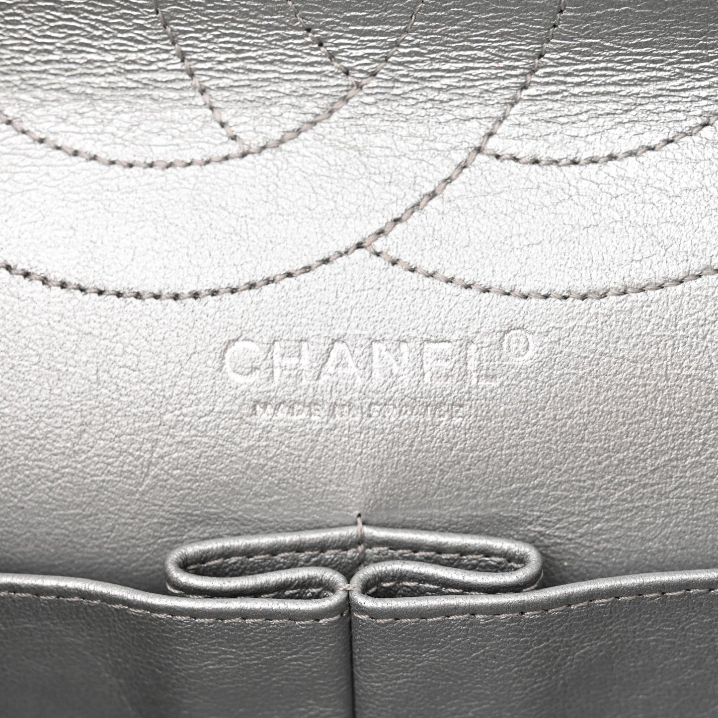 Metallic Aged Calfskin Quilted 2.55 Reissue 227 Flap Silver