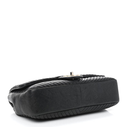 Chanel Calfskin Surpique Chevron Small Flap Black 4 of 10