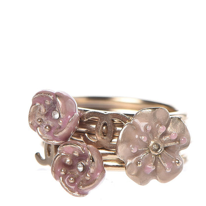 Chanel Enamel Camellia CC Stackable Ring Set of 5 5 1 of 4