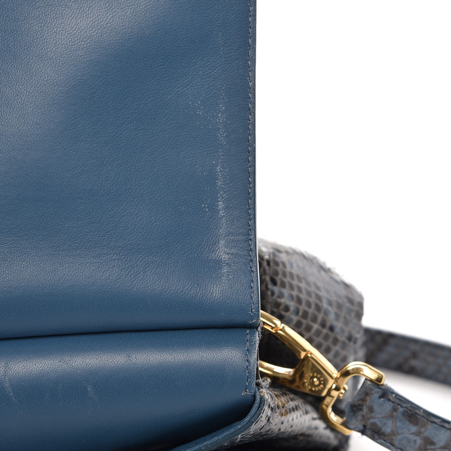 Dolce & Gabbana Python Large Miss Sicily Satchel Blue 8 of 12