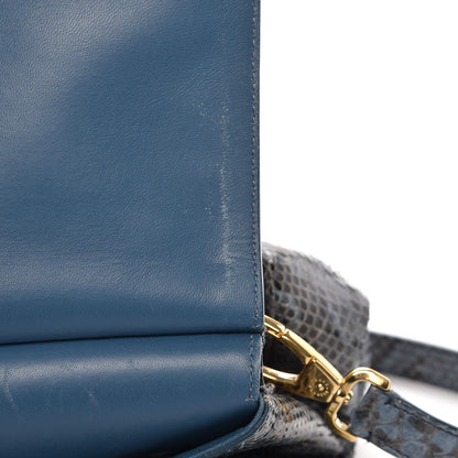 Dolce & Gabbana Python Large Miss Sicily Satchel Blue 8 of 12
