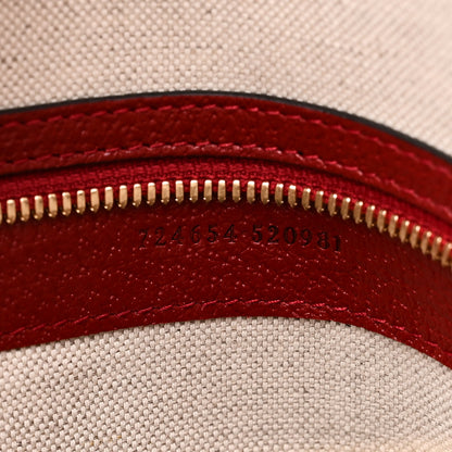 Gucci Textured Dollar Calfskin Web Small Savoy Bowling Tote Red 7 of 10