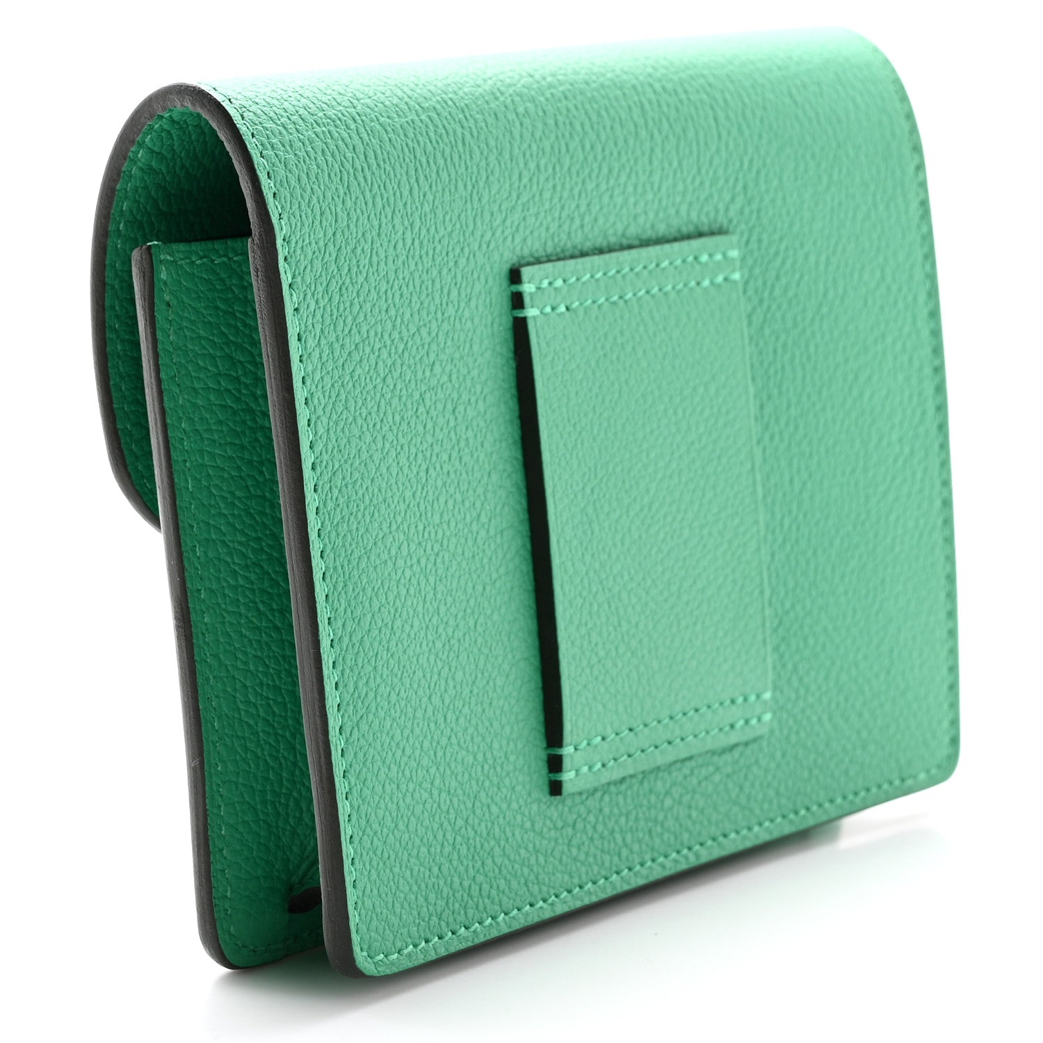 Hermes Evercolor Bi-Color Roulis Slim Wallet Menthe Vert Bosphore 3 of 8