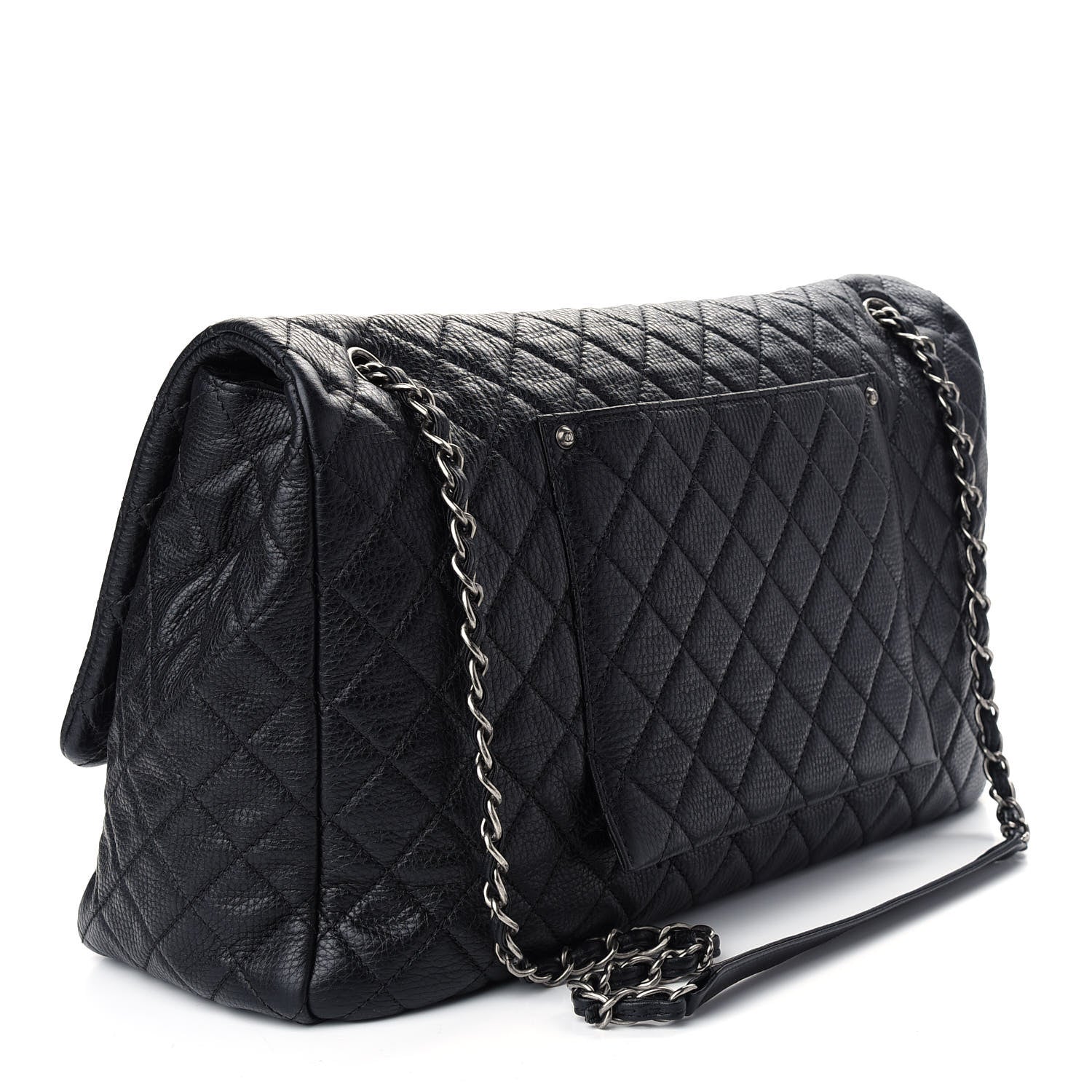 Chanel Calfskin Quilted XXL Travel Flap Bag Black 3 of 9