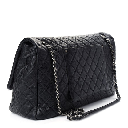 Chanel Calfskin Quilted XXL Travel Flap Bag Black 3 of 9