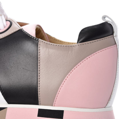 Hermes Calfskin Rebus Sneakers 38.5 Rose Aube Black White 13 of 18