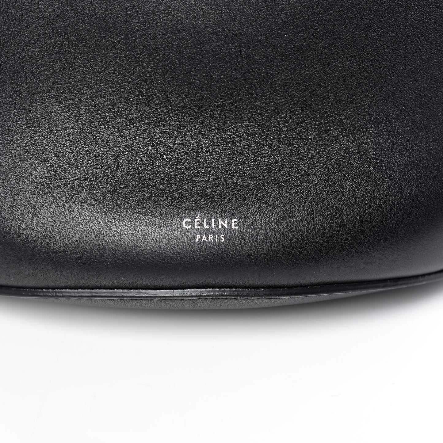 Smooth Calfskin Long Strap Big Bucket Bag Black