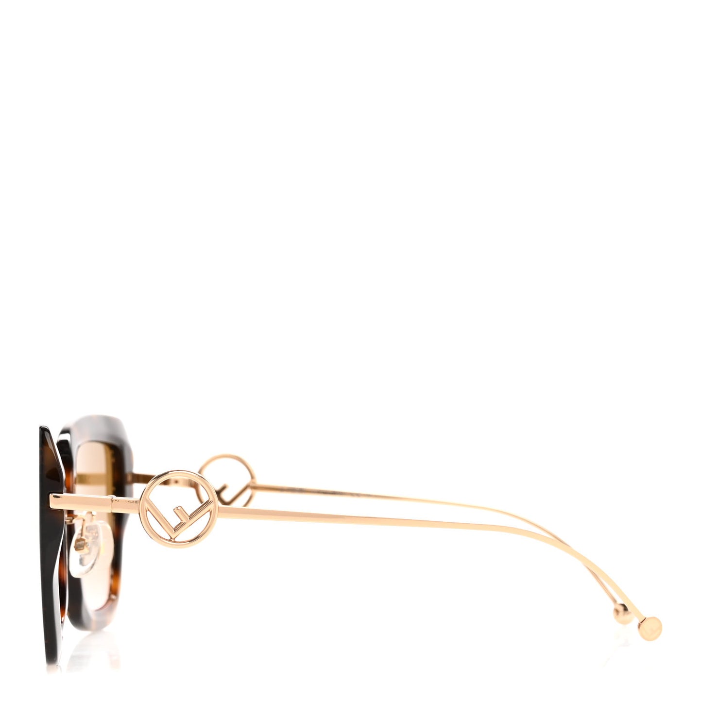 Acetate Metal F is Fendi FF Square Cat Eye Sunglasses FF 0424/F/S Havana