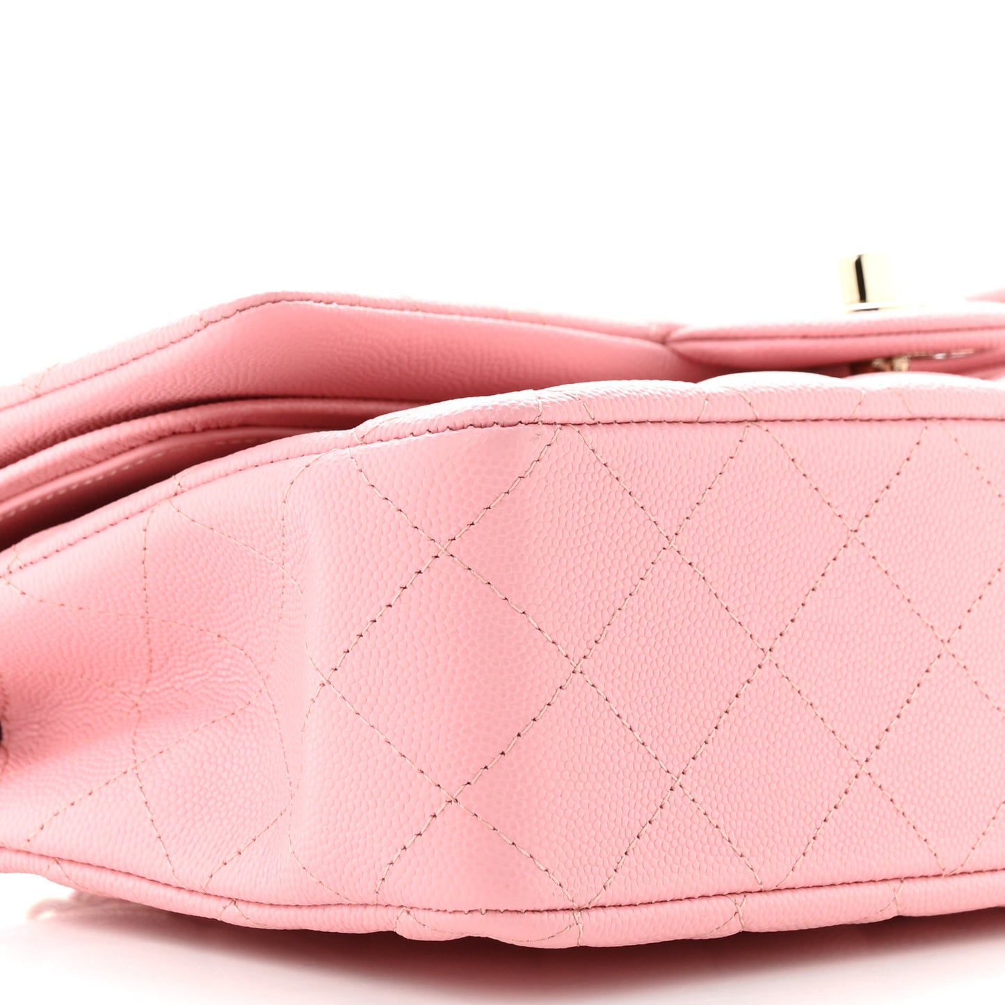 Caviar Quilted Medium Double Flap Pink
