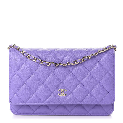 Chanel Caviar Quilted Wallet On Chain WOC Purple 1 of 12