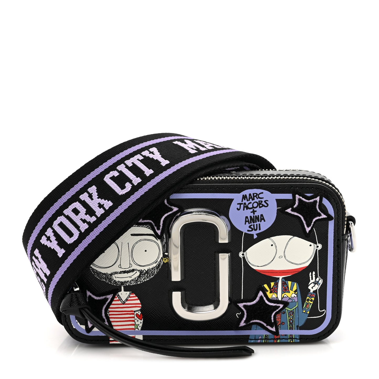 X Anna Sui Saffiano Small Snapshot Camera Bag Black Multicolor