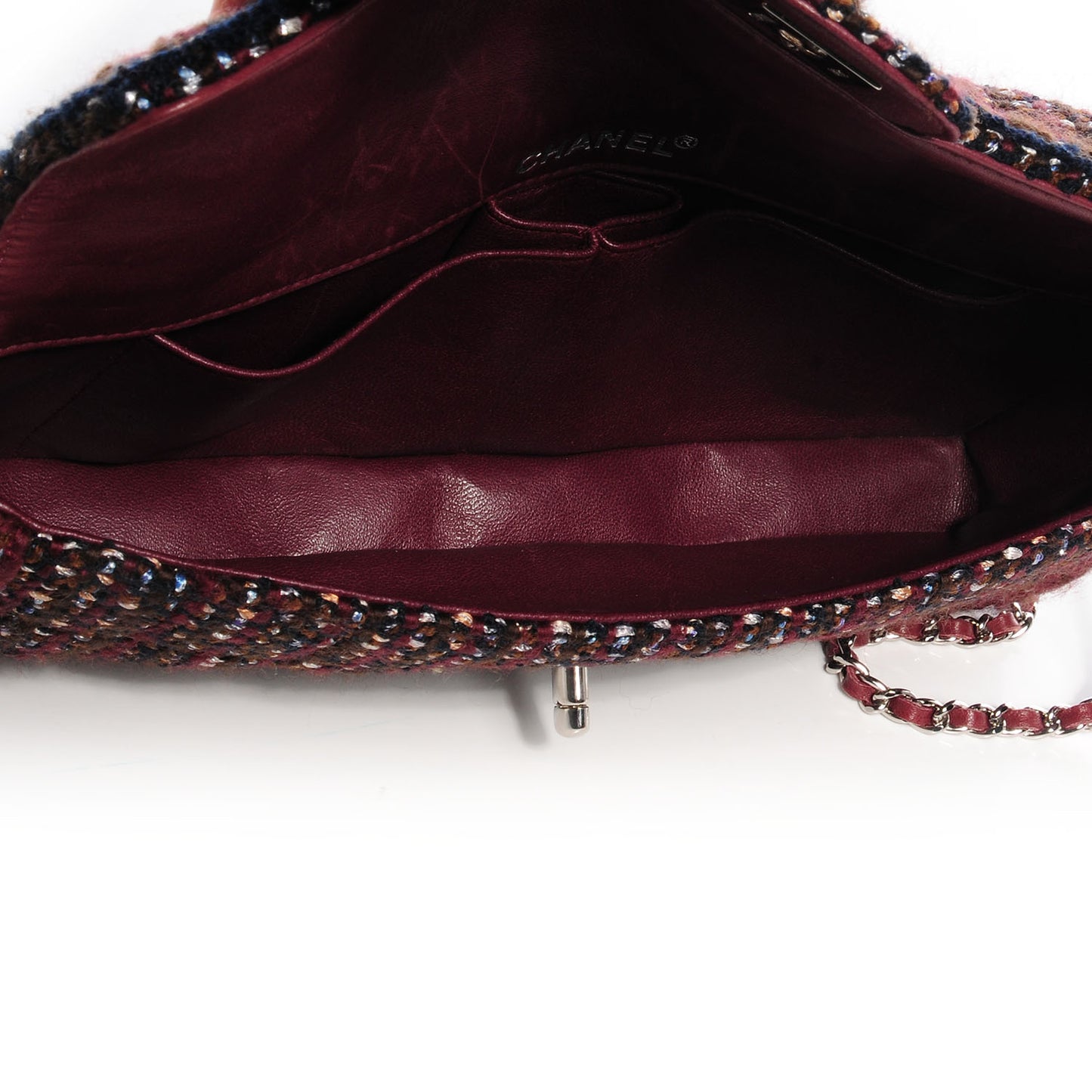 Tweed East West Flap Burgundy