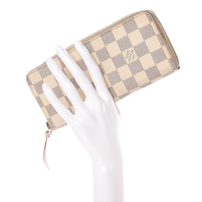 Louis Vuitton Damier Azur Clemence Wallet Rose Ballerine 2 of 18