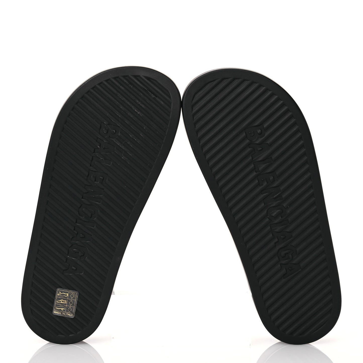 Rubber Chunky Platform Slide Sandals 39 Black