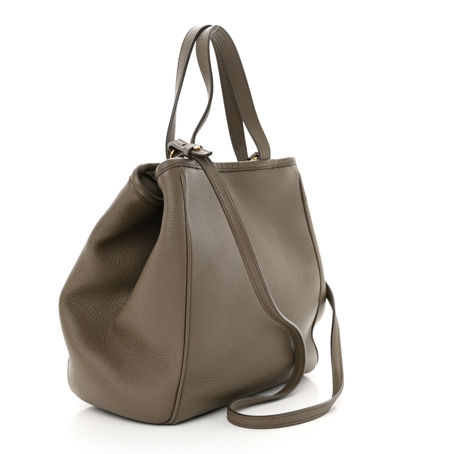 Grained Calfskin Small Folded Cabas Taupe