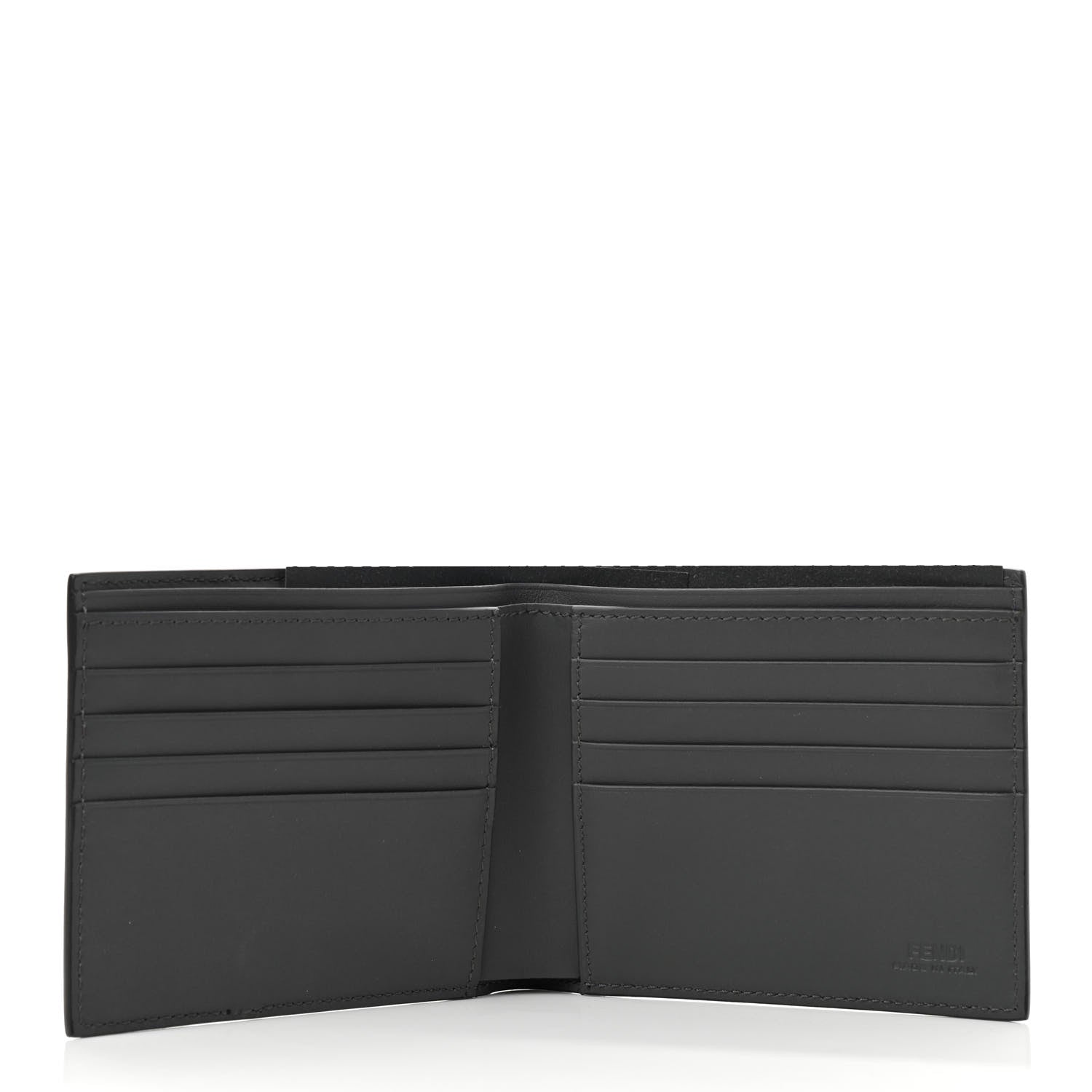 Fendi Vitello Elite Century Shadow Logo Bi-Fold Wallet Blue Neon Asfalto 5 of 7